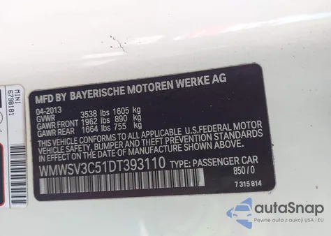 2013 Mini Cooper Cooper S z USA, uszkodzony, nr VIN WMWSV3C51DT393110